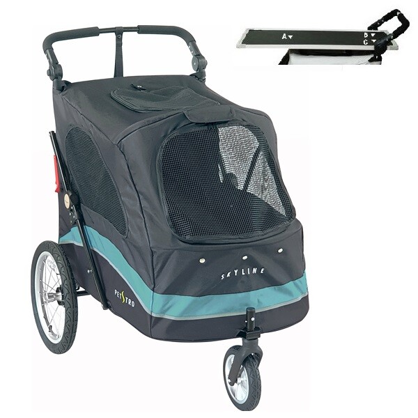 Petstro cart stroller with grooming table medium color purple black including grooming table Coolpet